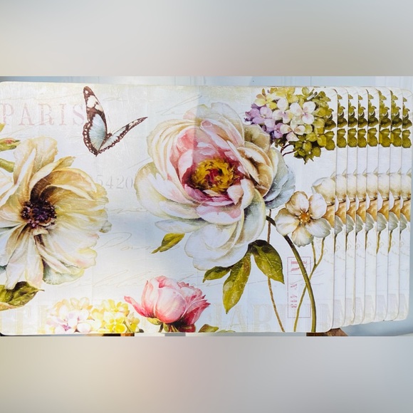 PlaceMats Other - 8 GUC Paris Flowers and a Butterfly Place Mats Slightly Used but Still Clean🦋🌸
